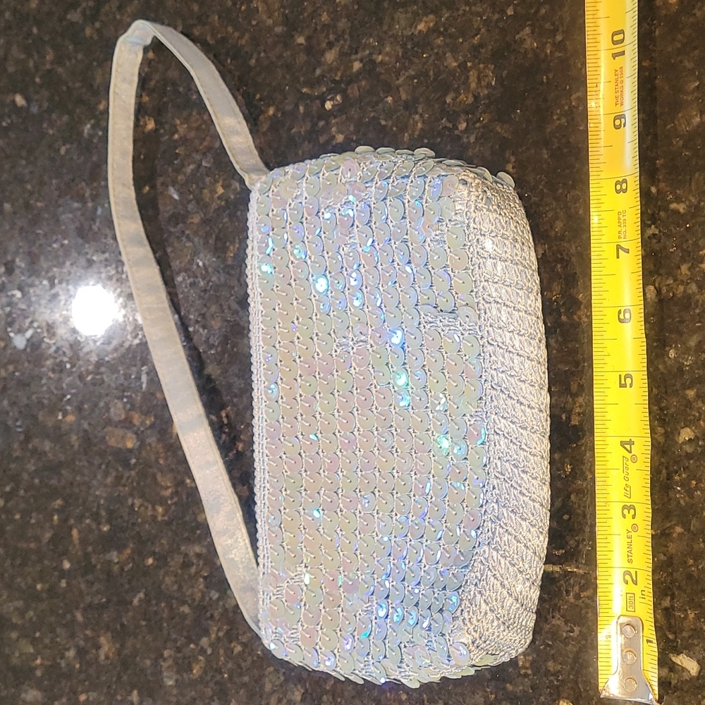 Limited Too Iridescent Sequin Mini Purse in White